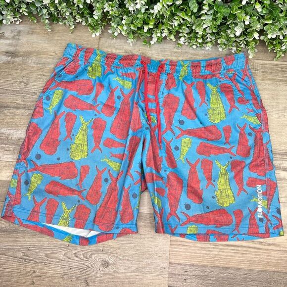 Flomotion Men’s Mahi Print Swim Trunks Bathing Suit Shorts XL - Picture 2 of 14